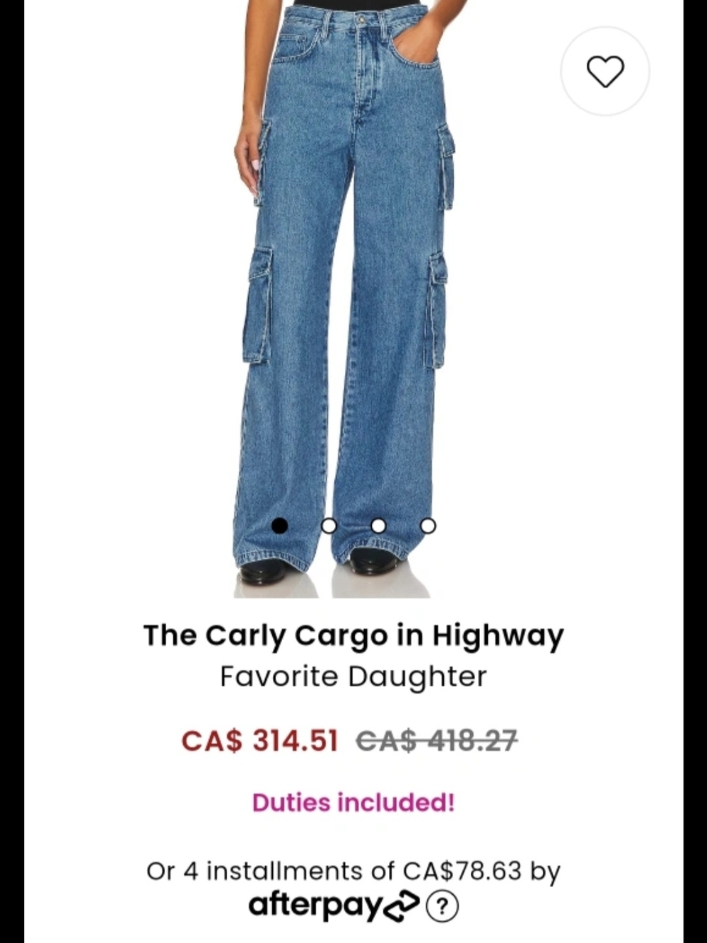 Favorite Daughter The Carly Cargo Jeans in Highway Blue